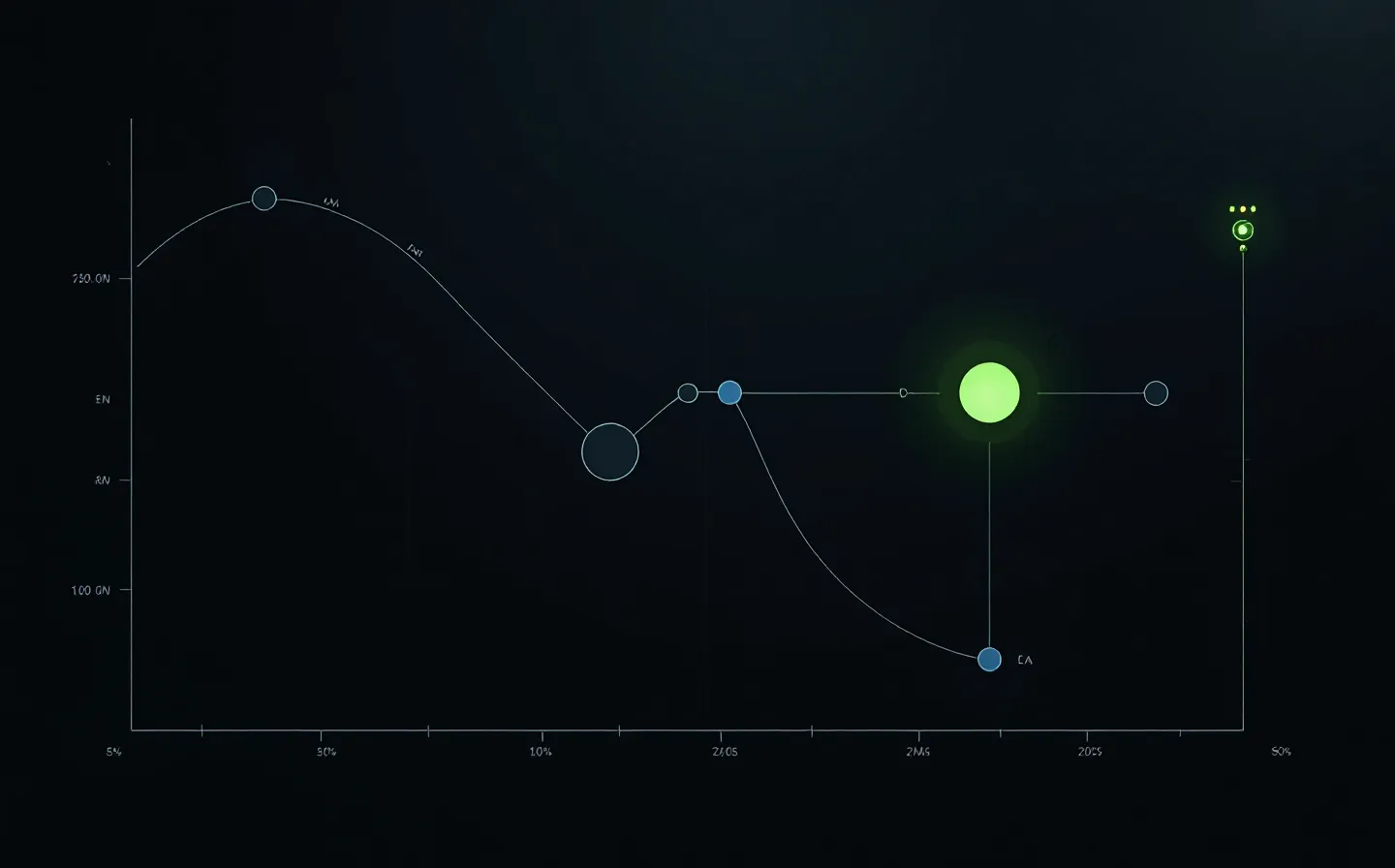 Green-and-sky mission-control schematic of two peptide constituent lanes converging on a single shared repair node with a green status indicator, on a deep slate ground